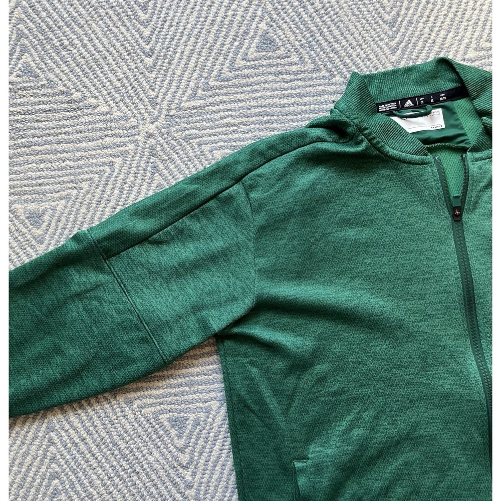 Adidas Full-Zip Polyester Track Jacket - Green/Wh… - image 3